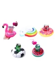 NETAVANTAJ Futbol Karpuz Flamingo Donut Gökkuşağı Desenli Şişme Havuz Bardak Tutucu - 1