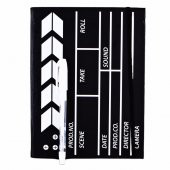 Klaket Lastikli Siyah Defter Beyaz Kalem Hediyeli - 1