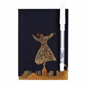 Mevlana Siyah Defter Beyaz Kalem Hediyeli - 1