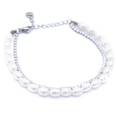 BZ 316L Çelik Zirkon Taşlı İnci Kadın Bileklik BLK-1000 - 4