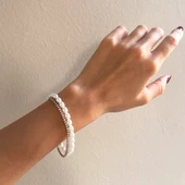 BZ 316L Çelik Zirkon Taşlı İnci Kadın Bileklik BLK-1000 - 2