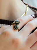 Doğal Taş İkili Labradorit Doğal Taşlı Ayarlanabilir Yüzük euy25lbt thumbnail 1