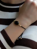 Doğal Taş Oniks Doğal Taşlı Asansörlü Ayarlanabilir Bileklik eub7o thumbnail 1