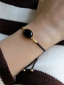 Doğal Taş Oniks Doğal Taşlı Asansörlü Ayarlanabilir Bileklik eub7o thumbnail 2