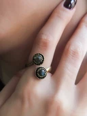 Doğal Taş İkili Labradorit Doğal Taşlı Ayarlanabilir Yüzük euy25lbt thumbnail 3