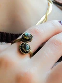 Doğal Taş İkili Labradorit Doğal Taşlı Ayarlanabilir Yüzük euy25lbt thumbnail 2