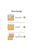 Taç Kristal Çift Kişilik Terry Cotton Puzzle Gri Nevresim Takımı - 3