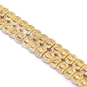 BZ Altın Kaplama Çift Sıralı Baget Kadın Bileklik BLK-798 - 3