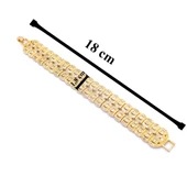 BZ Altın Kaplama Çift Sıralı Baget Kadın Bileklik BLK-798 - 5