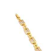 BZ Altın Kaplama Kare Zirkon Taşlı Kadın Zincir Bileklik BLK-823 - 3