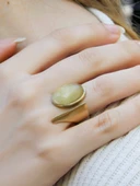 Doğal Taş Sitrin Doğal Taşlı Kadın Ayarlanabilir Yüzük euy2s thumbnail 2