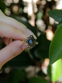 Doğal Taş Labradorit Doğal Taşlı Antik Ayarlanabilir Kadın Yüzük euy20lbt thumbnail 3