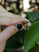 Doğal Taş Oniks Doğal Taşlı Antik Ayarlanabilir Kadın Yüzük euy39o thumbnail 3