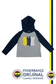 Fenerbahçe Orijinal Lisanslı Kapüşonlu Lacivert Gri Çocuk Sweat - 1