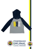 Fenerbahçe Orijinal Lisanslı Kapüşonlu Lacivert Gri Çocuk Sweat Hediyelik Ahşap Kutulu - 2