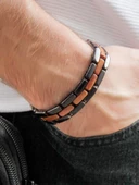 Doğal Kuka Ağacı Erkek Asansörlü Bileklik eub52 thumbnail 1