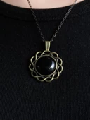 Doğal Taş Oniks Doğal Taşlı Kadın Antik Modelli Kolye 40cm Zincirli euk11o thumbnail 2