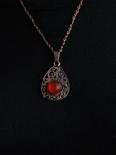 Doğal Taş Akik Doğal Taşlı Kadın Antik Modelli Kolye 40+5 cm Zincirli euk24ai thumbnail 2