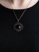 Doğal Taş Oniks Doğal Taşlı Otantik Kadın Kolye 45 Cm Zincirli euk19o thumbnail 3