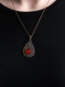 Doğal Taş Akik Doğal Taşlı Kadın Antik Modelli Kolye 40+5 cm Zincirli euk24ai thumbnail 3