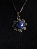 Doğal Taş Lapis Doğal Taşlı Desenli Otantik Kadın Kolye 45 Cm Zincirli euk17lps - 2