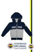 Fenerbahçe Orijinal Lisanslı Kapüşonlu Fermuarlı Lacivert Gri Çocuk Sweat Hediyelik Ahşap Kutulu - 2