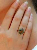 Doğal Taş Kaplangözü Doğal Taşlı Antik Ayarlanabilir Kadın Yüzük euy20kg thumbnail 1