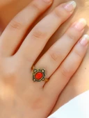 Doğal Taş Akik Doğal Taşlı Antik Ayarlanabilir Kadın Yüzük euy20aa thumbnail 1