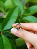 Doğal Taş Akik Doğal Taşlı Antik Ayarlanabilir Kadın Yüzük euy20aa thumbnail 3