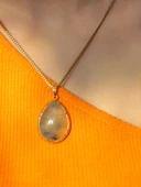 Doğal Taş Prehnit Doğal Taşlı Kadın Altın Kaplama Kolye 40cm Zincirli euk20p thumbnail 2