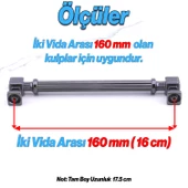 Talas Metal Füme Renk Kulp 160 mm Mobilya Çekmece Mutfak Dolabı Dolap Kulpları Kulb 16 cm thumbnail 3