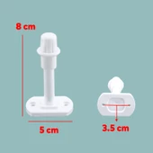 Plastik Kapı Pencere Arkası Tampon 8 CM Beyaz Renk Vidalı Duvar Boya Koruyucu Silikon Stoper 5 Adet - 2