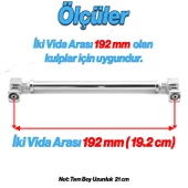 Talas Metal Gümüş Krom Renk Kulp 192 mm Mobilya Çekmece Mutfak Dolabı Dolap Kulpları Kulb 19.2 cm thumbnail 2