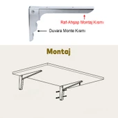 Metal Katlanır Raf Altı Ayağı 18 x 10 cm (1 ADET) Duvara Monteli Balkon Masası Sehpası Montajı - 4