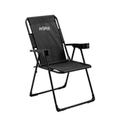 Katlanabilir Kamp Sandalyesi - Rest - Bardaklıklı - Argeus - Siyah thumbnail 1