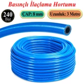 Basınçlı İlaçlama Hortumu 240 Bar 8 mm 3 Metre Ağaç Bitki Yaprak Sebze Meyve Tarım Ziraat Hortum - 1