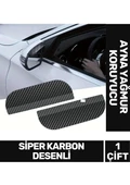 SPRENDA Tüm Araçlara Uyumlu Kolay Montaj Araba Ayna Su Yağmur Koruyucu Siper Karbon Desenli thumbnail 1