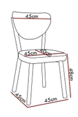 Nemeron Mutfak Masa Sandalyesi Kafe Restoran Yemek Odası Çizgili Yarmalı Sandalye Silinebilir - Krem - 5