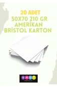 Çözüm Kağıt 20 Adet 50x70 210 Gr Amerikan Bristol Kağıt Karton Bristol thumbnail 1
