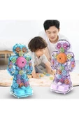 OYUNCAK STORE Dişli İçini Gösteren Sesli ve Işıklı 360 Derece Dönen Oyuncak Şeffaf Robot - 7