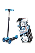 OYUNCAK STORE 3 Led Işıklı 3 Tekerlekli Yükseklik Ayarlı Mavi Scooter 6+ Yaş Mavi thumbnail 1
