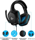 Logitech G432 7.1 981-000770 Kablolu Mikrofonlu Kulak Üstü Oyuncu Kulaklığı - Teşhir thumbnail 3