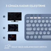 Logitech K380 Mavi Kablosuz Klavye Outlet - 6