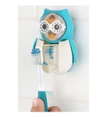 Rocs Flipper Zamanlayıcılı ( 1 Dakika ) Hijyenik Diş Fırçası Kabı Mavi Baykuş - 1