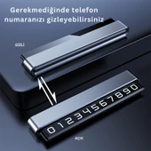 Polham Metal Premium Araç İçi Geçici Park için Telefon Numaratörü, Gizlenebilir Araç Numaratörü - 2