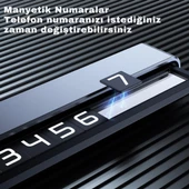 Polham Metal Premium Araç İçi Geçici Park için Telefon Numaratörü, Gizlenebilir Araç Numaratörü - 5