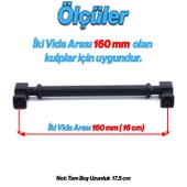 Talas Siyah Renk Metal Kulp 160 mm Mutfak Dolap Çekmece Mobilya Dolabı Kapak Kulpları Kulb 16 cm - 3