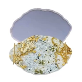 Epoksi Silikon Kalıp YERLİ Oval Dalgalı Nişan ve Söz Tepsi Kalıbı 29X19 CM thumbnail 1