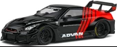 Solido Nissan GT-R(R35) w/LibertyWalk Siyah 1/43 Model Araba - 2