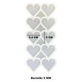 Epoksi Reçine Silikon Kalıp Çoklu Kalp Delikli Anahtarlık Kalıbı 5 CM 10 Lu thumbnail 2